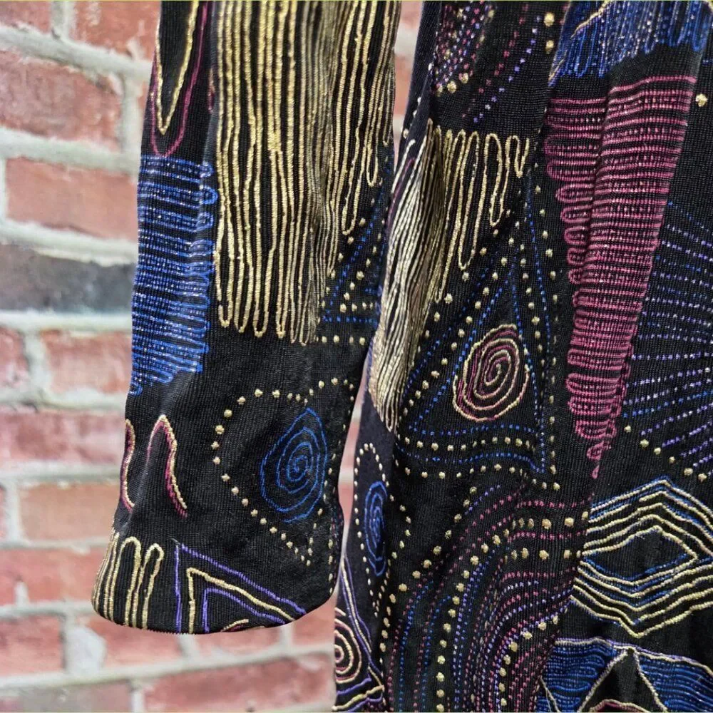 A Touch of Class Vintage 80s‎ Abstract Open Front Top – Women’s S/M – USA
